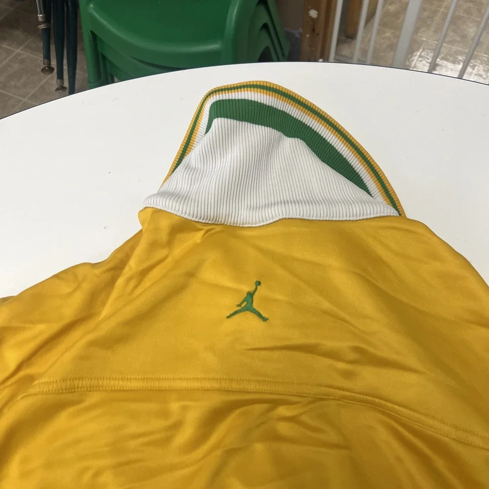 Nike Air Jordan Full Zip Long Sleeve Track Jacket Yellow with Green Men's Sz XXL